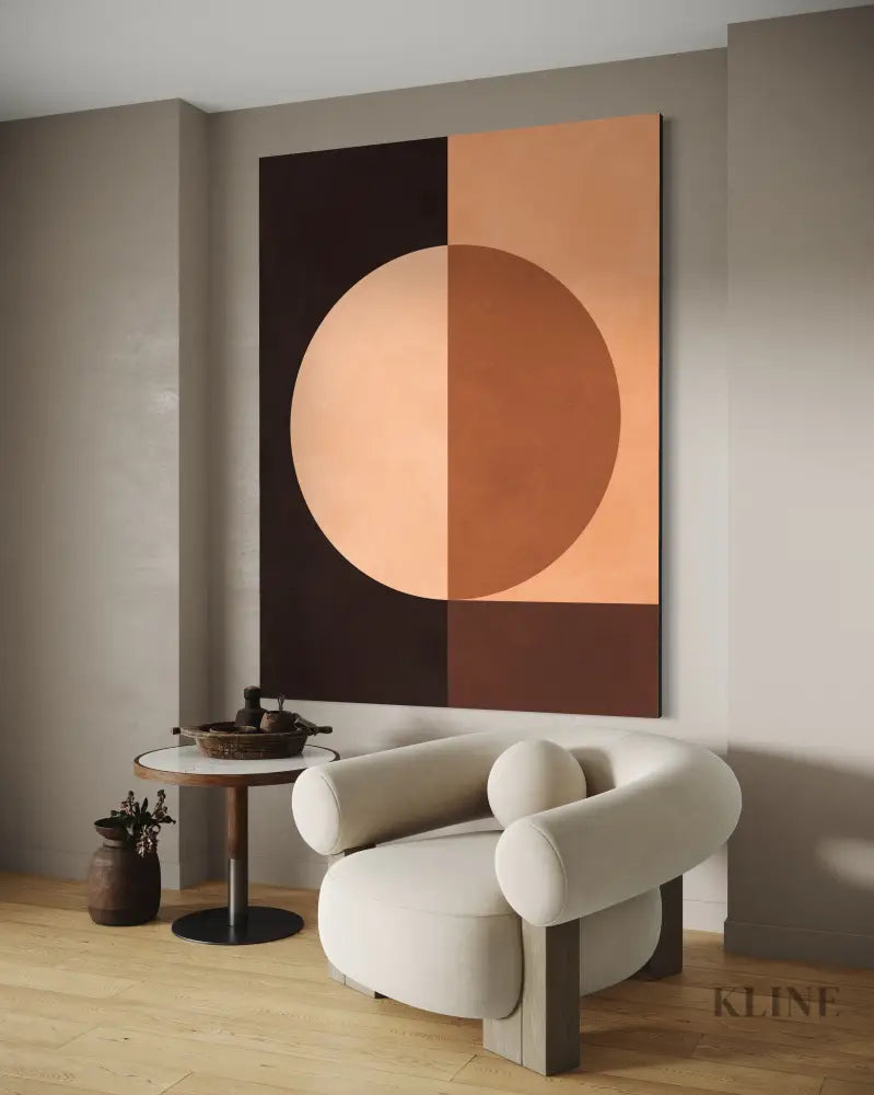 Brown Geometry 3 - Hand Painting