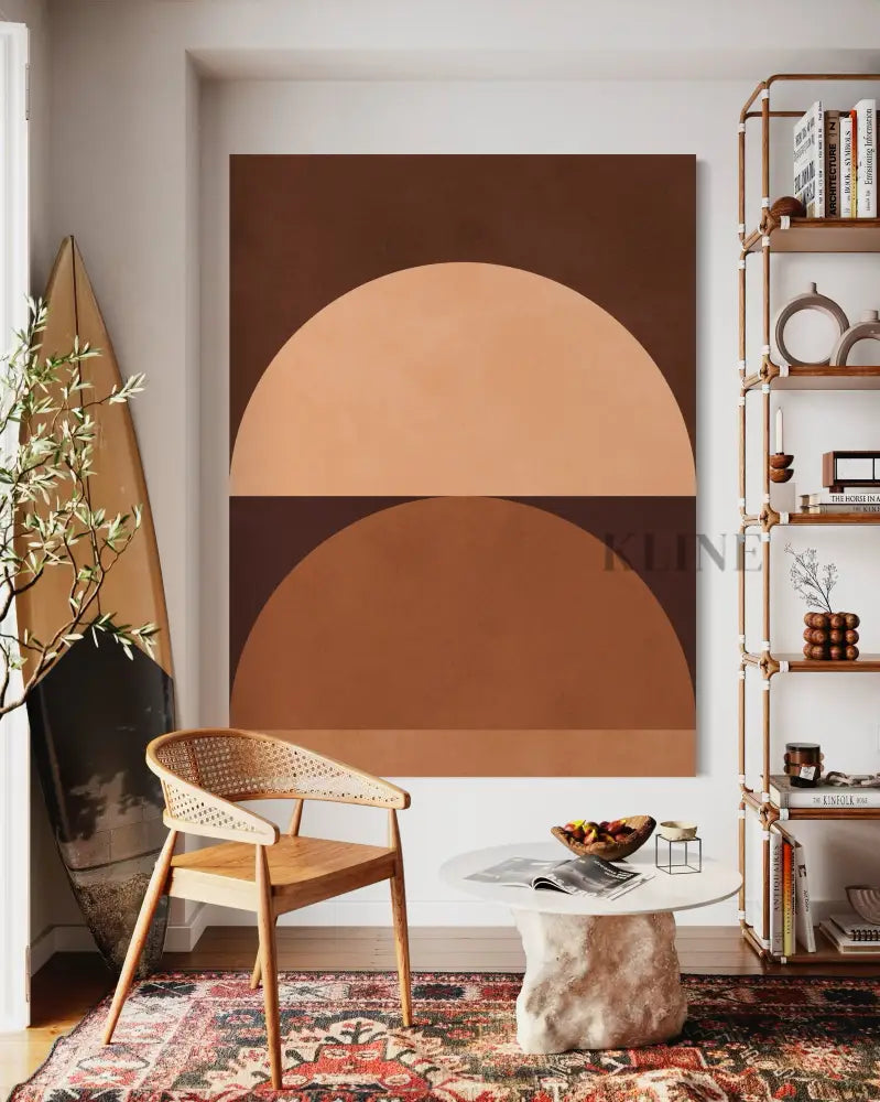 Brown Geometry 4 - Hand Painting Arte della parete su tela
