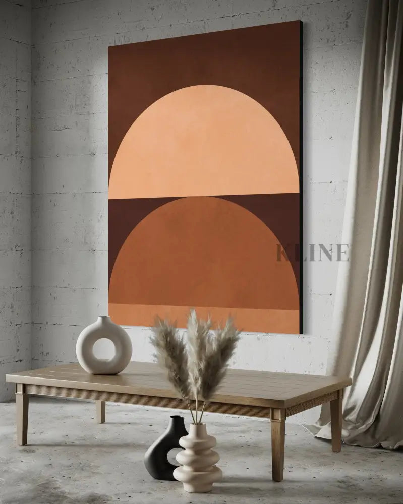 Brown Geometry 4 - Hand Painting Arte della parete su tela
