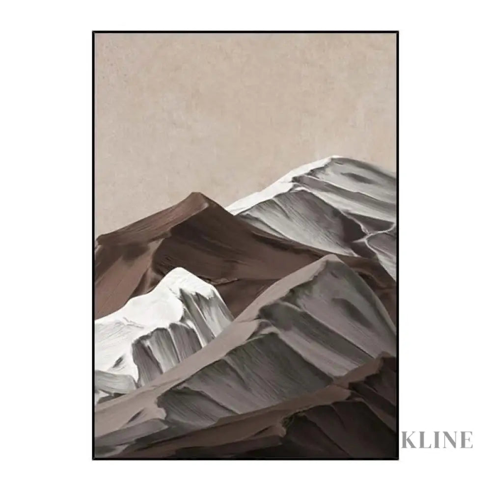 Brown Mountain Textured Painting - Hand Painting