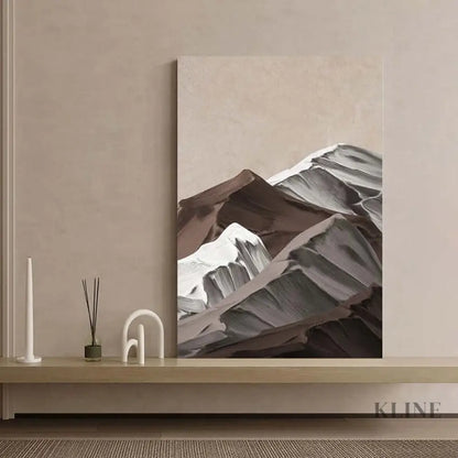 Brown Mountain Textured Painting - Hand Painting