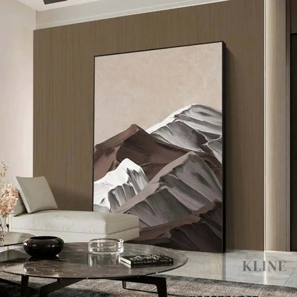 Brown Mountain Textured Painting - Hand Painting