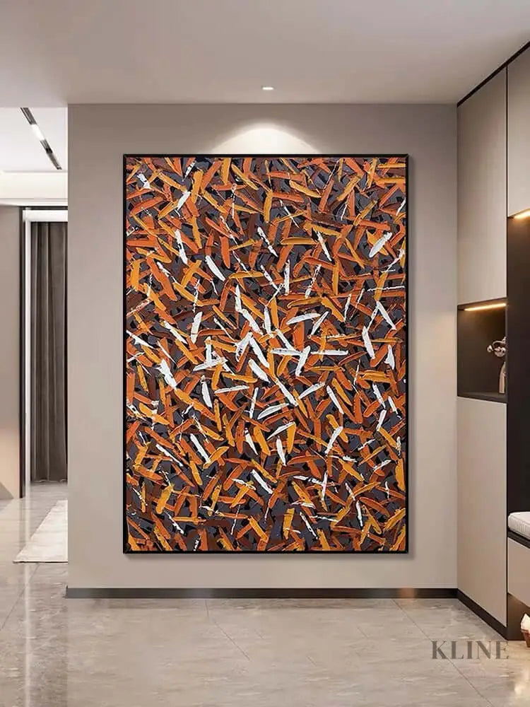 Brown Orange Messed Up Texture - Hand Painting 