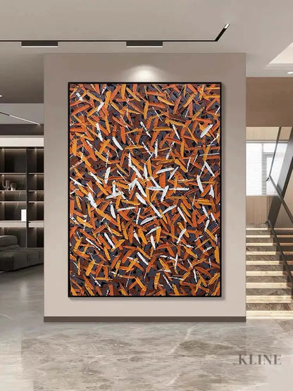 Brown Orange Messed Up Texture - Hand Painting