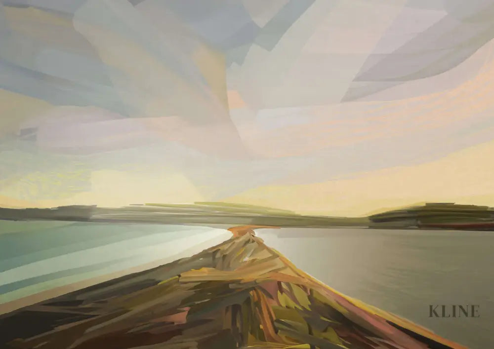 Brunny Island Neck - Hand Painting Pinturas del atardecer