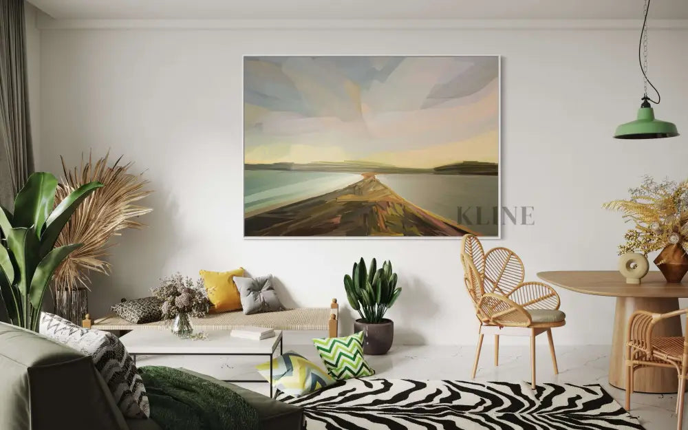 Brunny Island Neck - Hand Painting Originalgemälde zum Verkauf