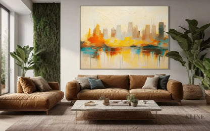 Buildings at Dusk 3 - Hand Painting