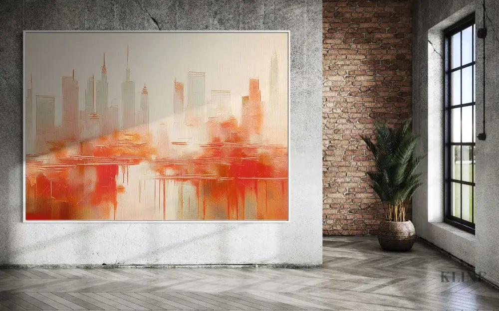 Buildings at Dusk 4 - Hand Painting