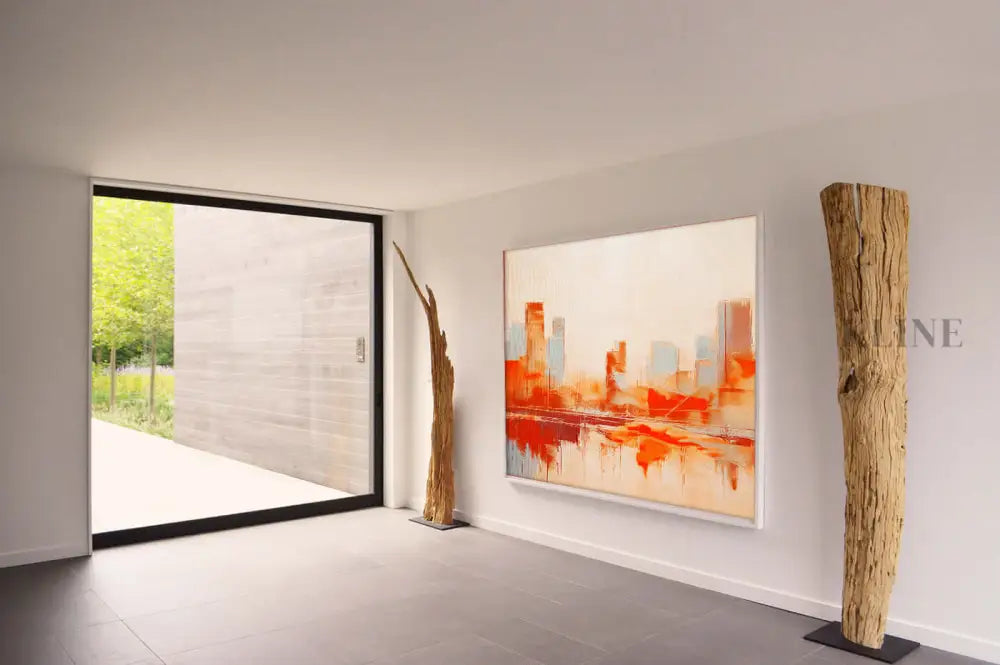 Buildings at Dust 2 - Hand Painting Orange Wall Art