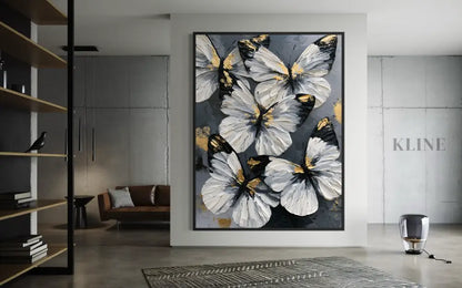 Butterflies in Moonlight - Hand Painting