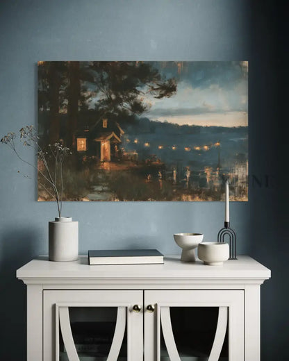 Cabin at Dusk - Hand Painting