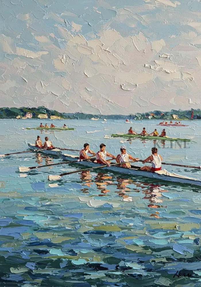 Cadence Over Water - Hand Painting لوحات المناظر البحرية