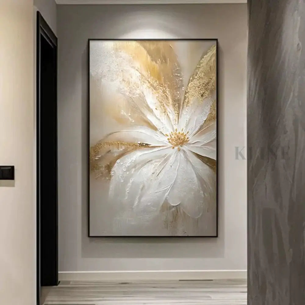 Champagne Flora - Hand Painting Plaster Art