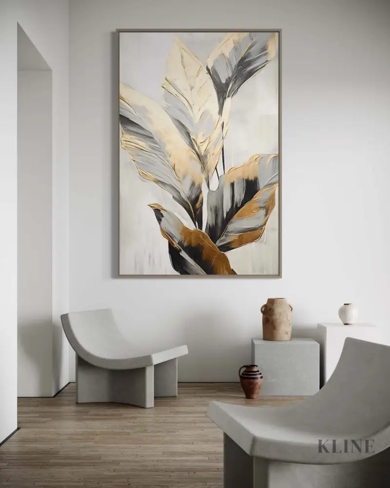 Changing Leaf 1 - Hand Painting Blumen-Wand-Kunst