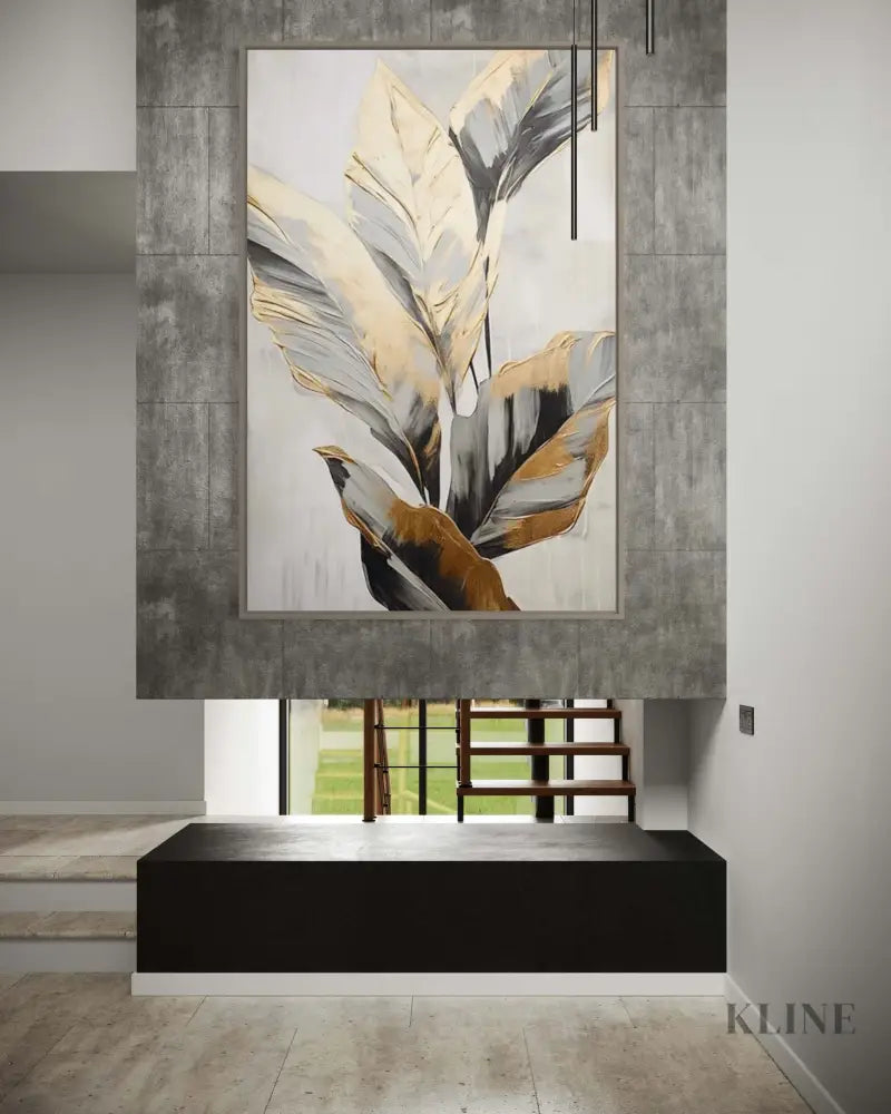 Changing Leaf 1 - Hand Painting Blumen-Wand-Kunst