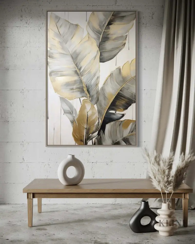 Changing Leaf 3 - Hand Painting Luxury Wall Art