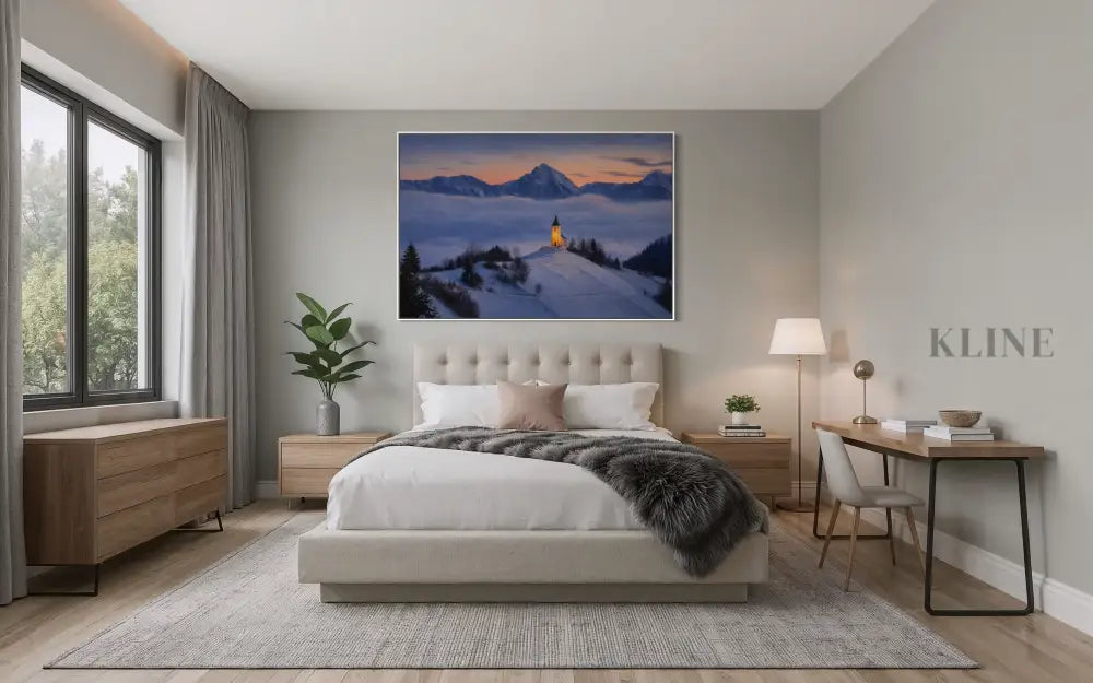 Chapel Above the Quiet Clouds - Hand Painting