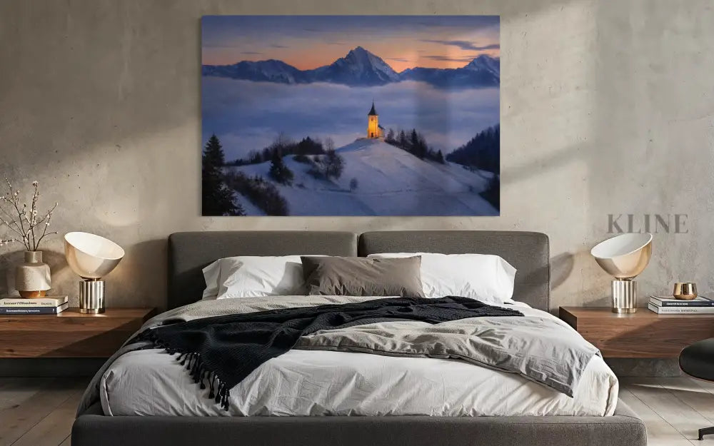 Chapel Above the Quiet Clouds - Hand Painting