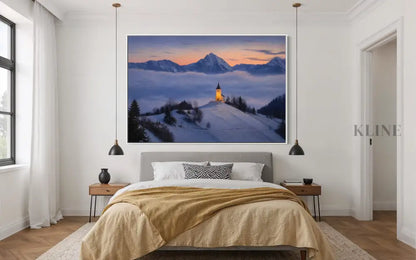 Chapel Above the Quiet Clouds - Hand Painting