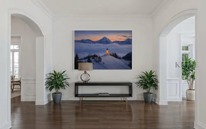 Chapel Above the Quiet Clouds - Hand Painting