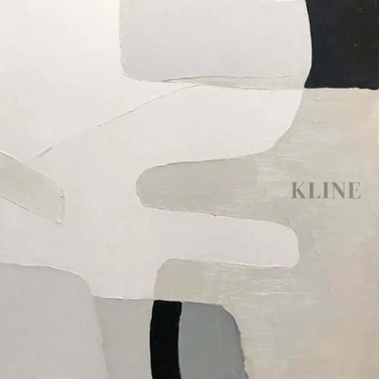 Cheers 2 Custom Size hand-painted abstract wall art by Kline Collective, showcasing soothing shades of white and gray.