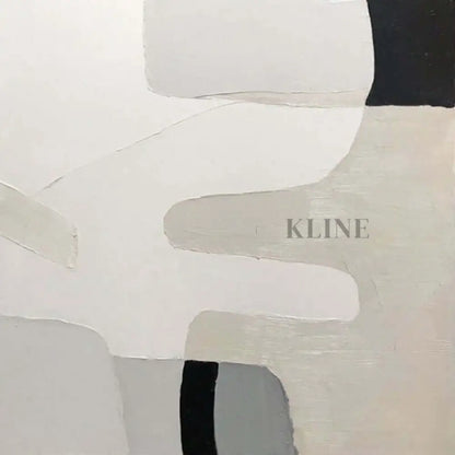 Cheers 2 Custom Size hand-painted abstract wall art by Kline Collective, showcasing soothing shades of white and gray.