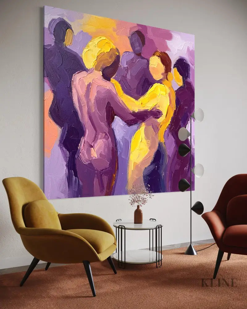 Chromatic Dance - Hand Painting Purple Wall Art