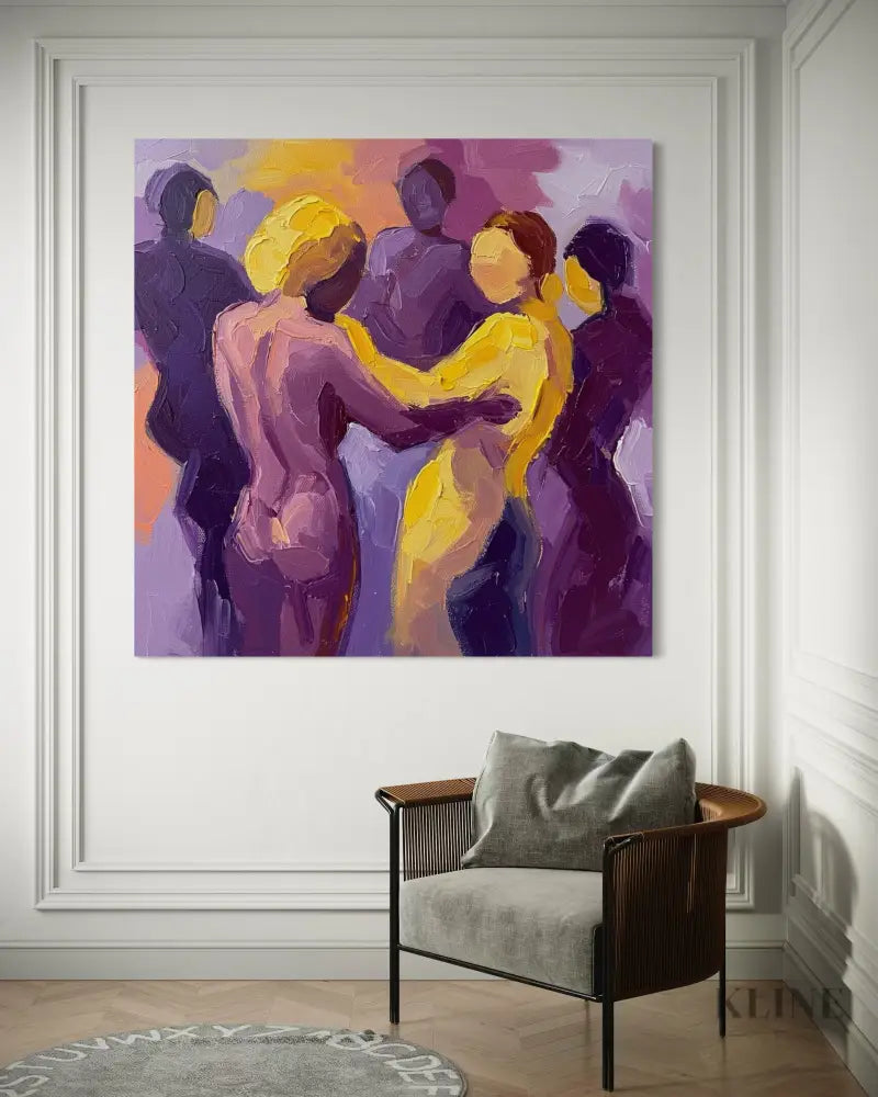 Chromatic Dance - Hand Painting Purple Wall Art