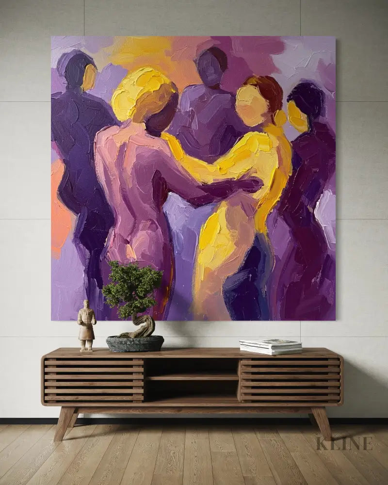 Chromatic Dance - Hand Painting Purple Wall Art