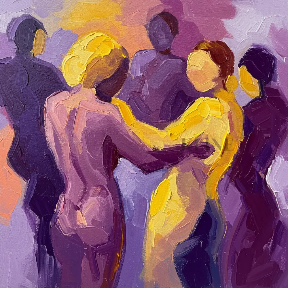 Chromatic Dance - Hand Painting Arte de la pared del salón