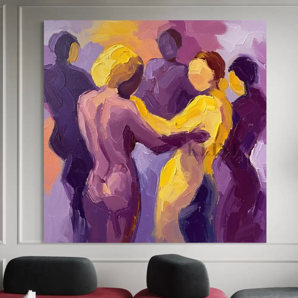 Chromatic Dance - Hand Painting Arte de la pared del salón