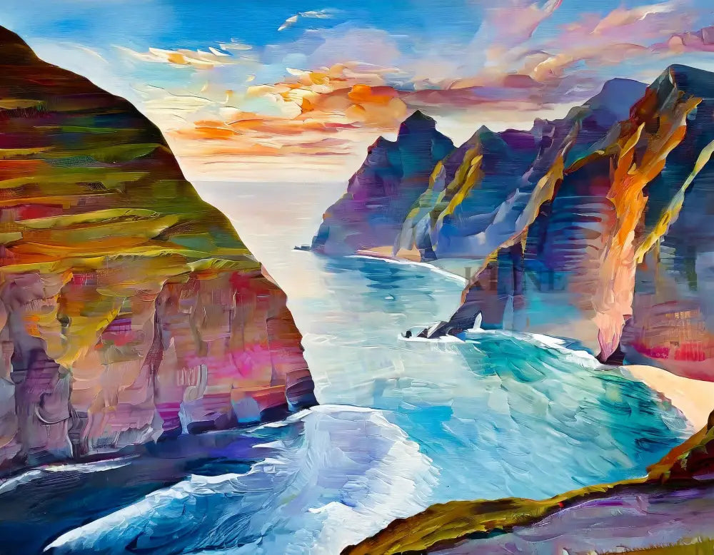 Cliffs of Endless Summer - Hand Painting