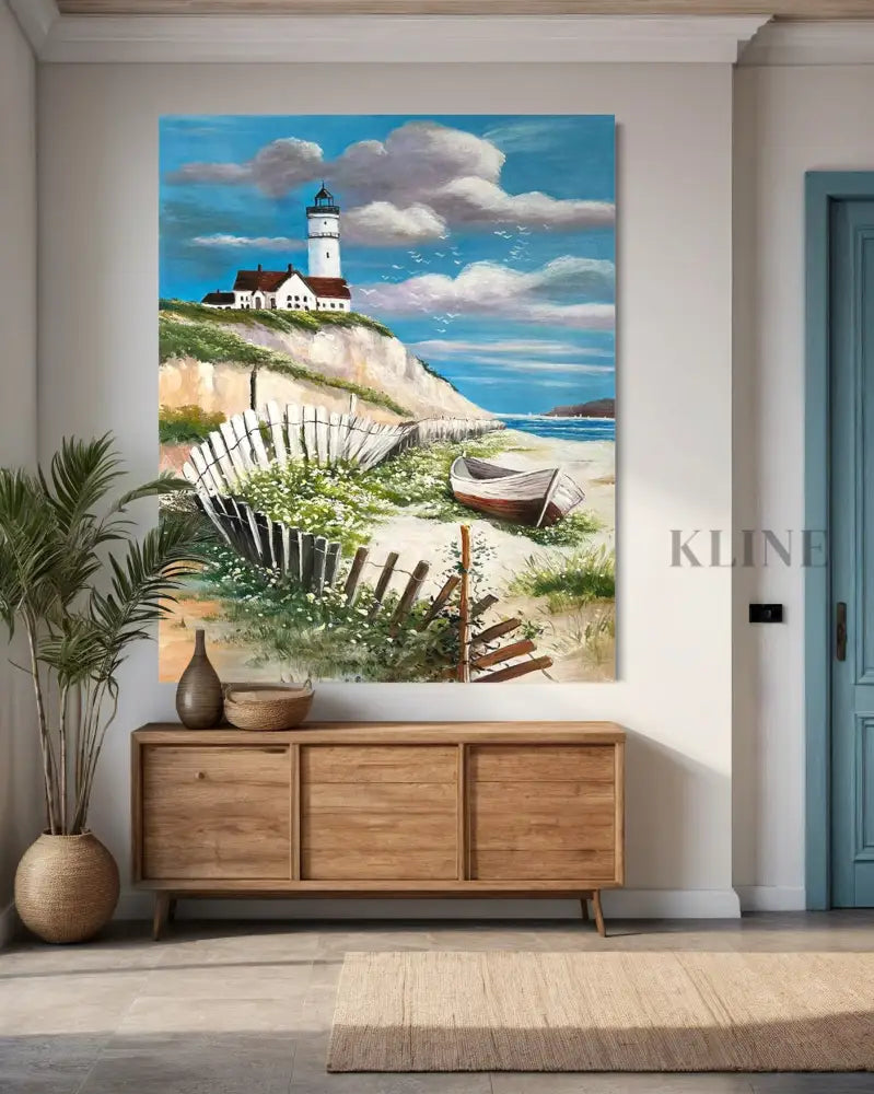 Coastal Lightkeeper - Hand Painting لوحات المناظر البحرية