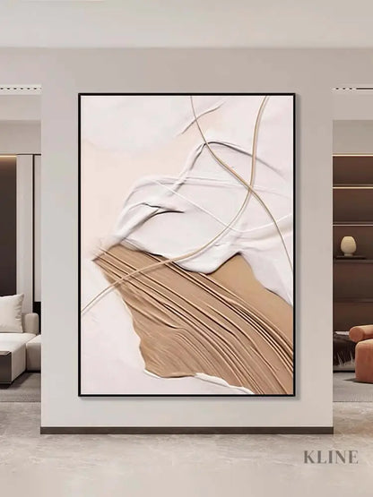 Coffee Color Textured Wall Art - Hand Painting