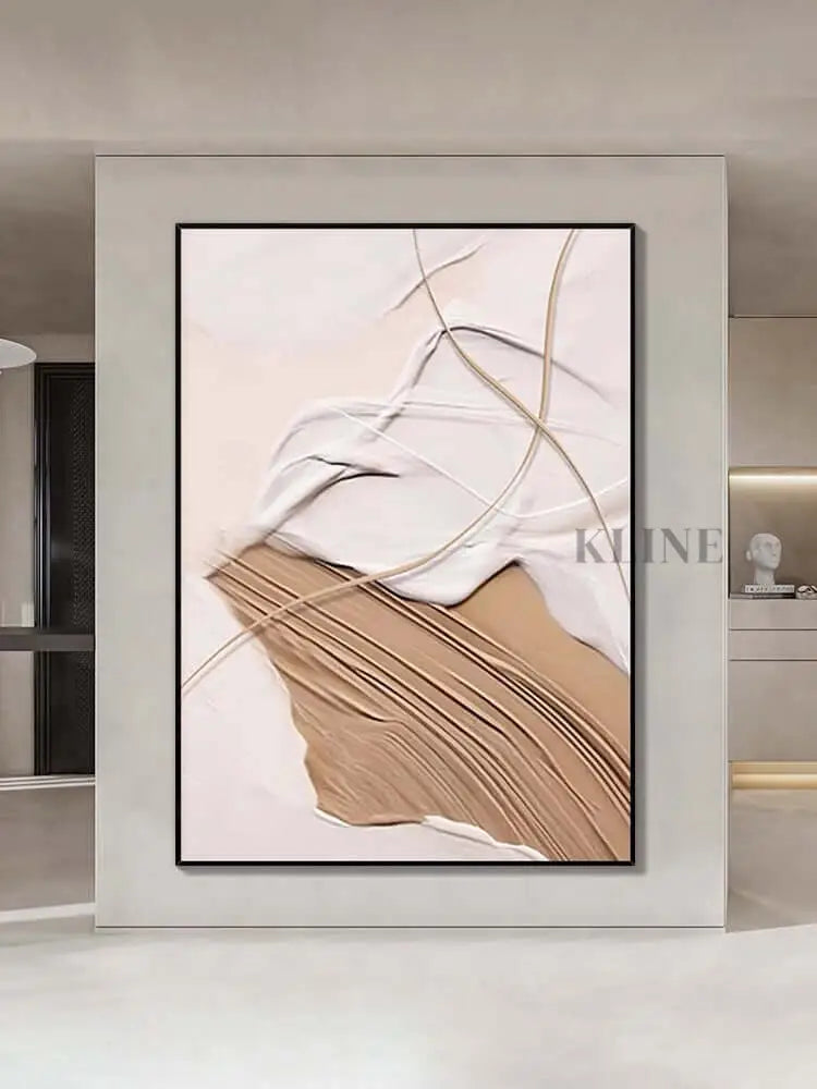 Coffee Color Textured Wall Art - Hand Painting Large Wall Art