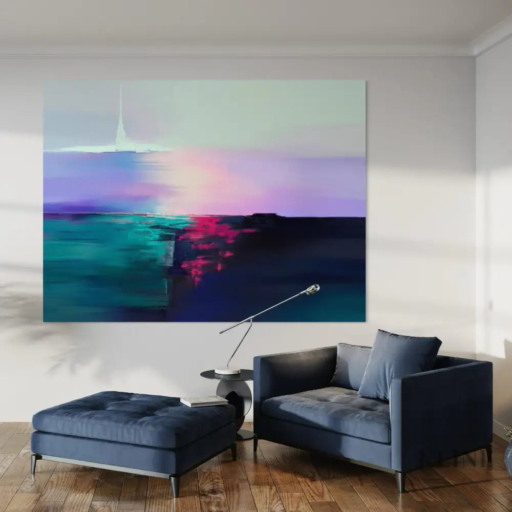 Color Flow - Hand Painting Purple Wall Art