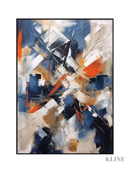 Colorful Blue and Orange Knife Wall Art - Hand Painting