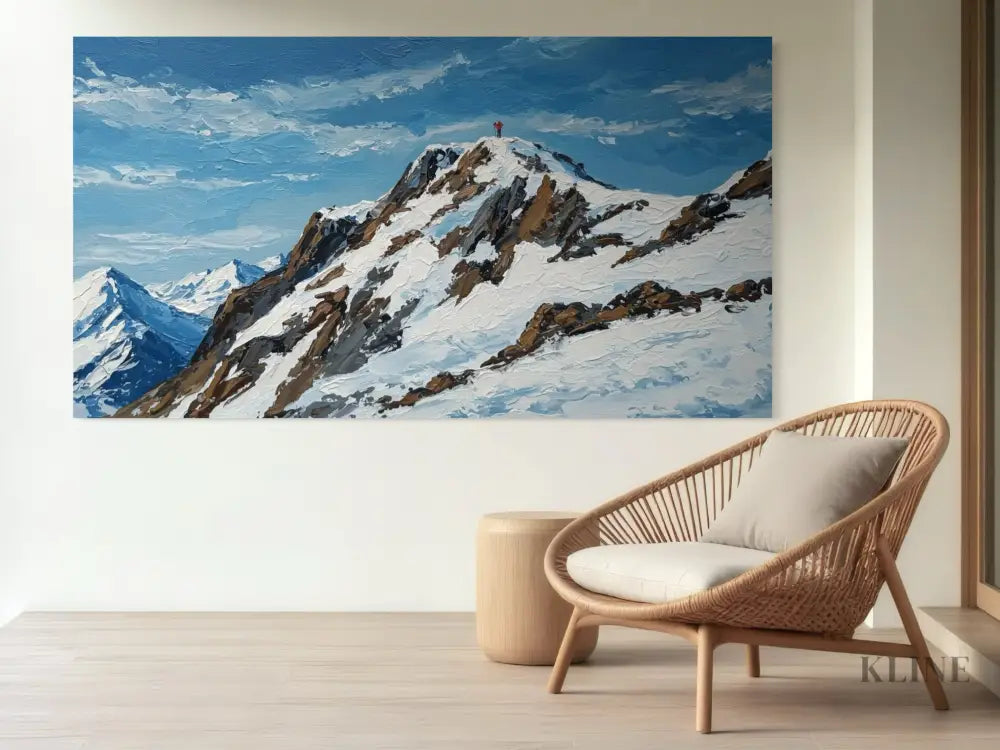 Conquering the Peak - Hand Painting Arte de pared de montañas