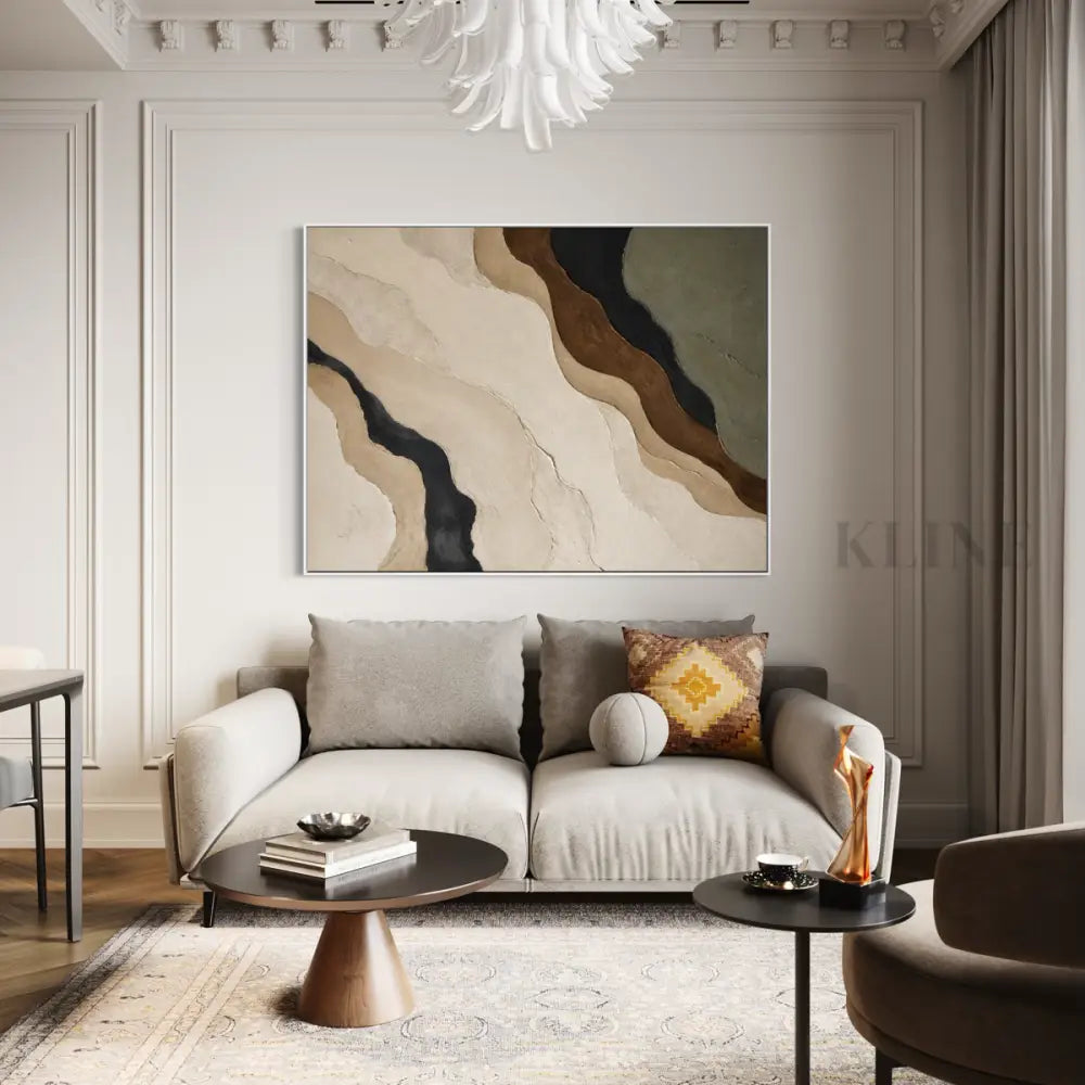 Contours of Earth - Hand Painting Arte della parete per salotto