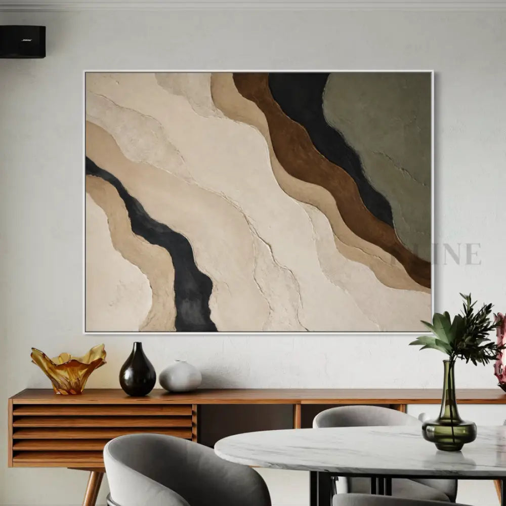 Contours of Earth - Hand Painting Arte della parete per salotto
