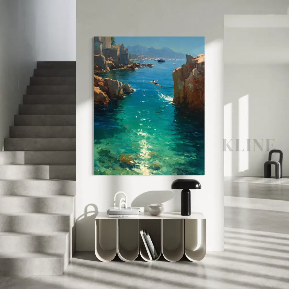Côte d’Azur Dreams - Hand Painting Ocean Coastal Wall Art