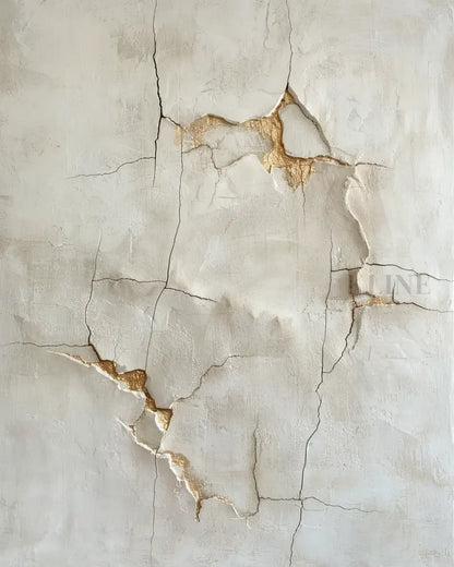 Cracked Earth in Gold - Hand Painting