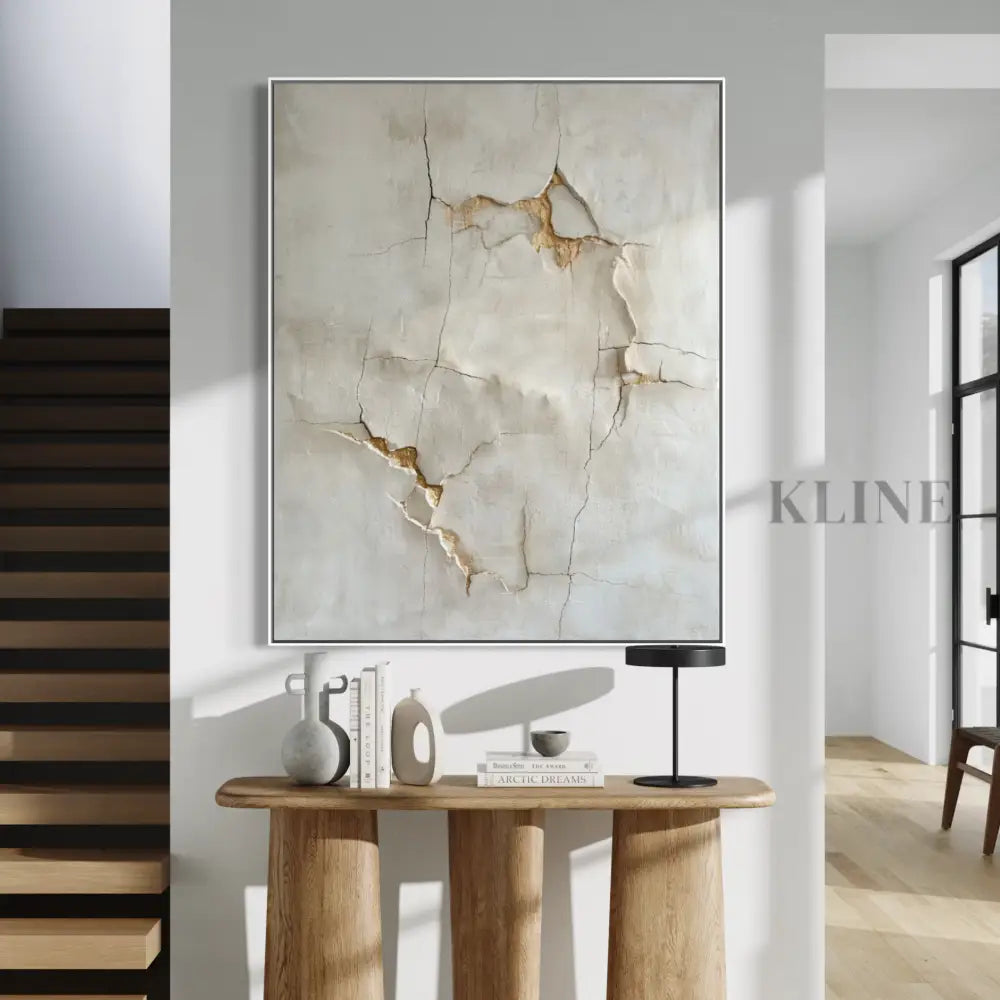 Cracked Earth in Gold - Hand Painting 