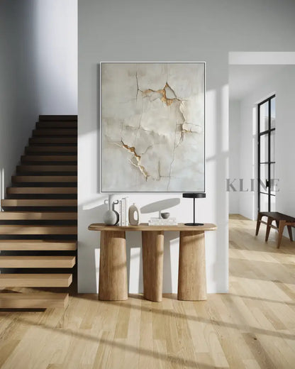 Cracked Earth in Gold - Hand Painting