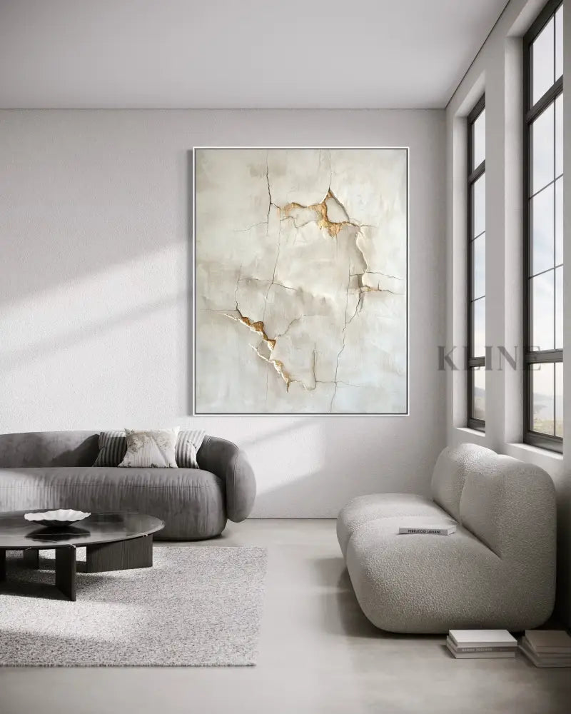 Cracked Earth in Gold - Hand Painting