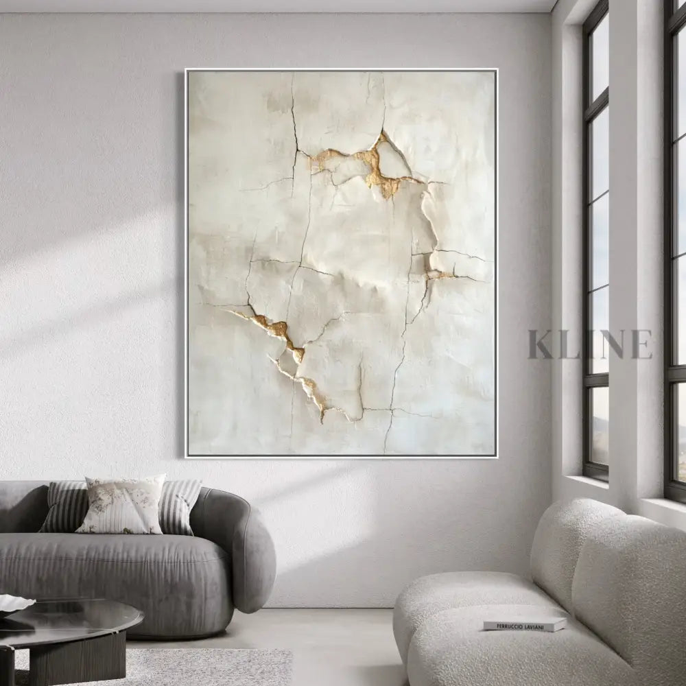 Cracked Earth in Gold - Hand Painting