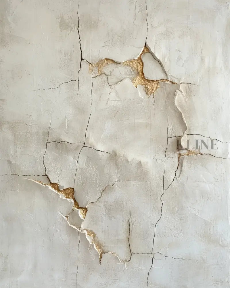 Cracked Earth in Gold - Hand Painting 