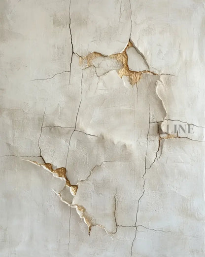 Cracked Earth in Gold - Hand Painting