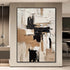 Cream Brown and Black Abstract - Hand Painting