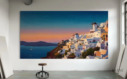 Crystalline Cliffs of Greece - Hand Painting